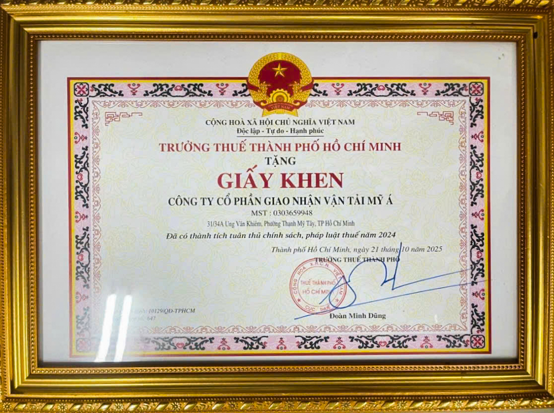 Đã có thành tích tuân thủ chính sách pháp luật thuế năm 2024